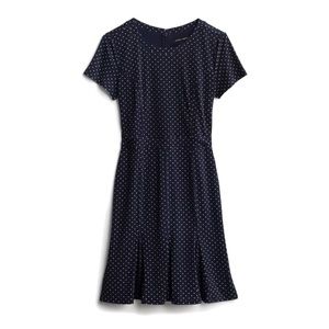41 Hawthorn Prestyn knit size large navy & white polka dot short sleeve dress